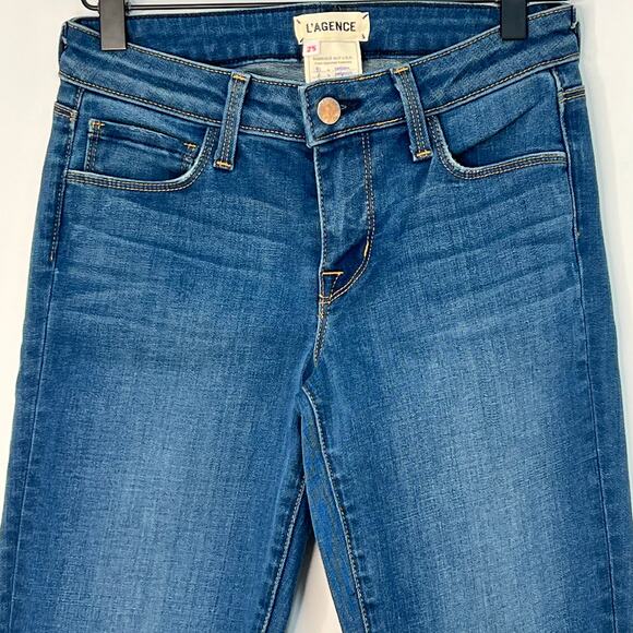 L'Agence Coco Midrise Slim Stretch Denim Jeans Tapered Leg Size 25 Authentique - Picture 4 of 11